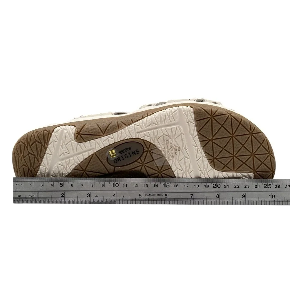Earth Womens Seravi Strappy Casual Sandal 10.5 Wide Ivory Adjustable Comfort